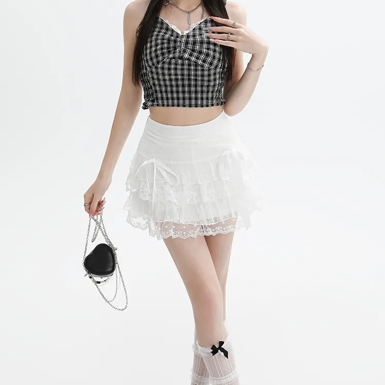Spicy Gals Casual Short Skirts Women's White-2