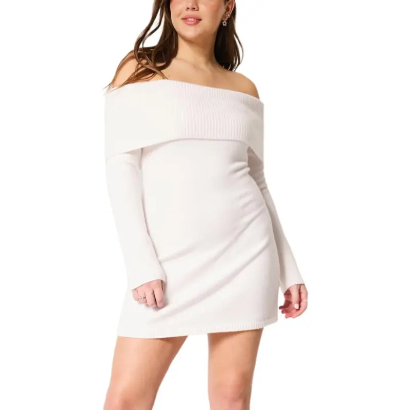 Hollister Long-Sleeved Dresses Women's Cloud White-2