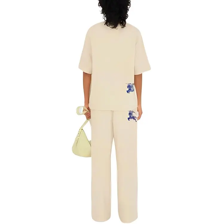 Burberry FW23 Knitted Sports Pants Women's Beige Yellow-2