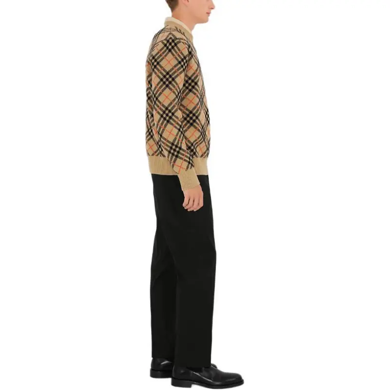Burberry Checked Knitted Crewneck Jumper-2