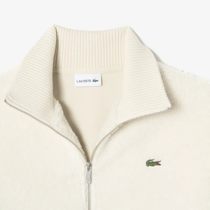 LACOSTE Velvet feel Coat Men's White-3