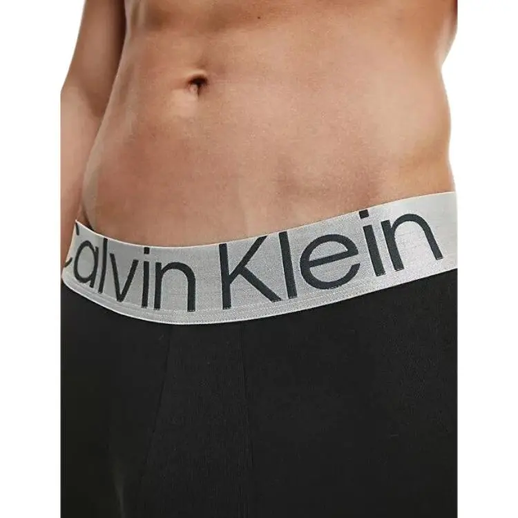 CALVIN KLEIN 3 Pack Trunks Steel Cotton Underpants Men's 3 Pack Black-4