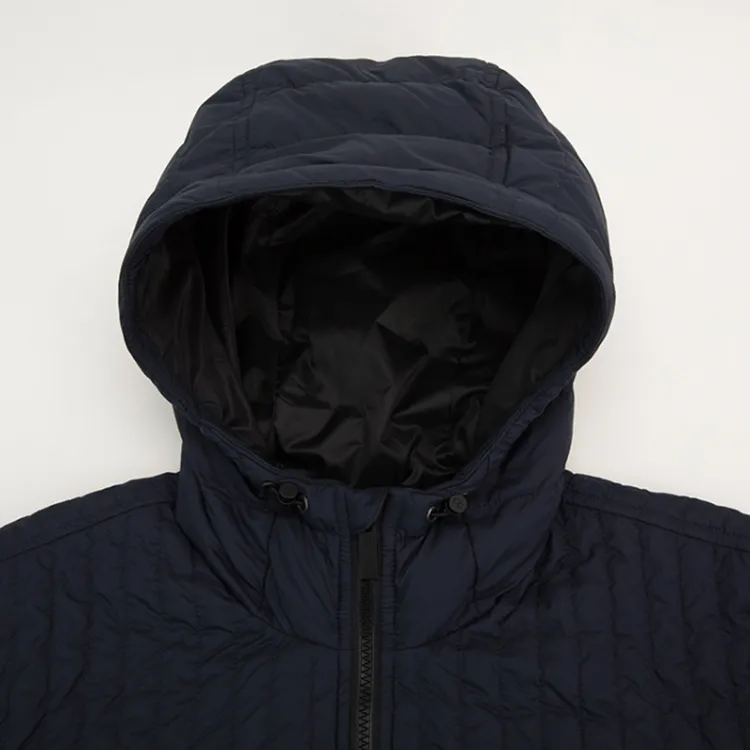 Canada Goose Cabri Series FW21 Letter Solid Color Hooded Down Jacket Men's Dark Blue-2