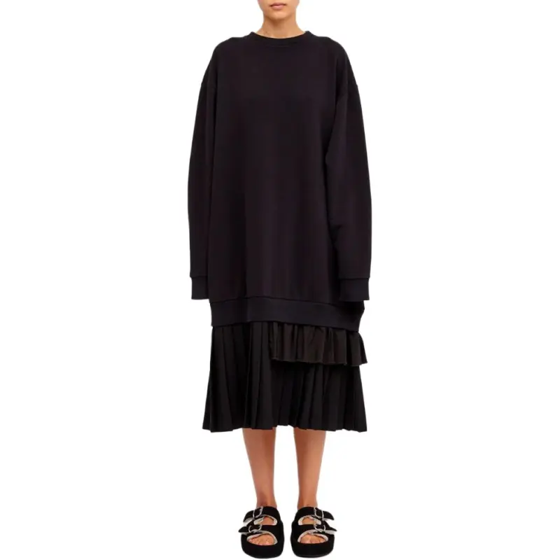 MM6 Maison Margiela Long Sleeved Dresses Women's Black-3