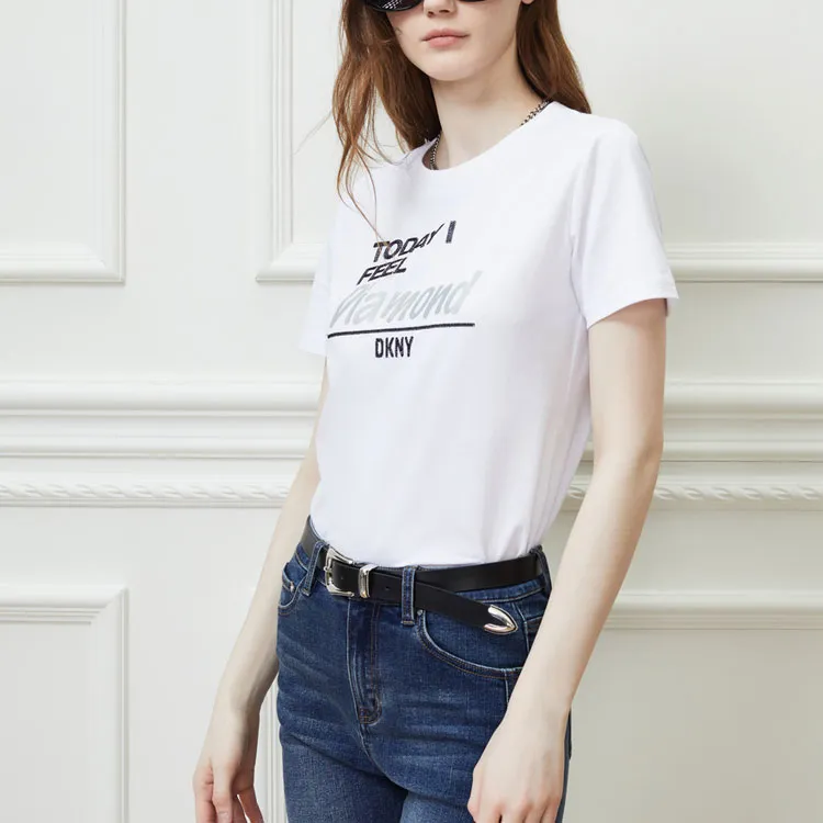 DKNY T-Shirts Women's White-3