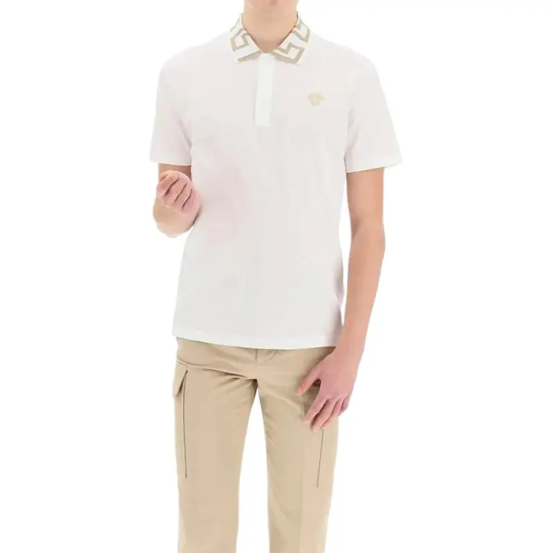 VERSACE Polo Shirts Men White-5