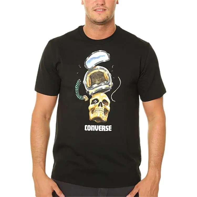Converse Skull Helmet T Shirt Men's Black-2