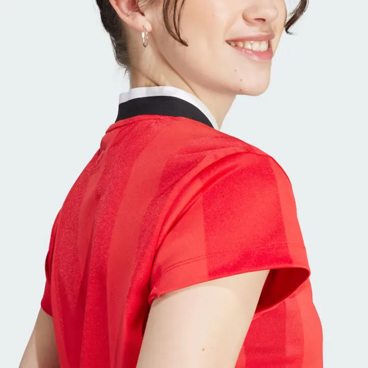 Adidas Colorblock T-Shirts Women's Red-5