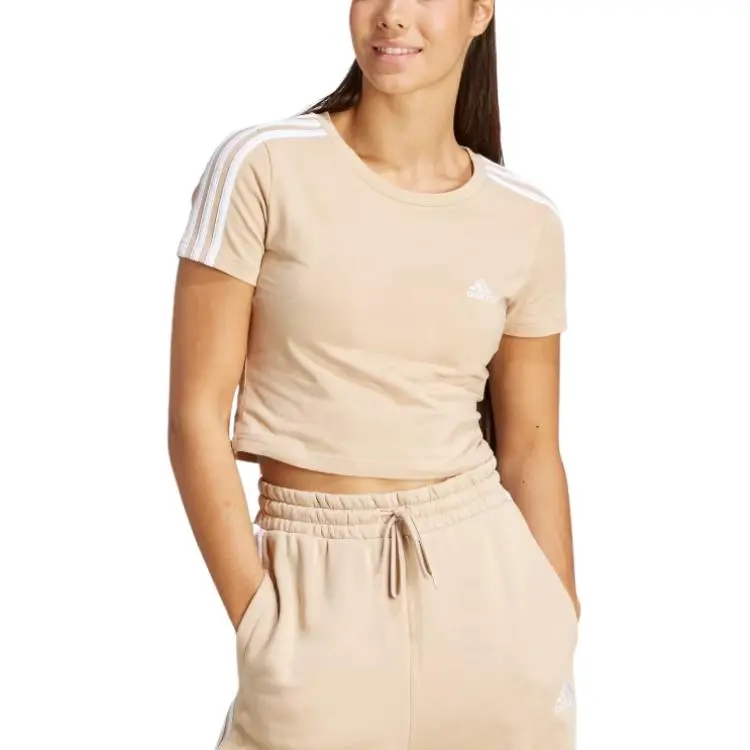 Adidas T Shirt Women's Beige Yellow-1
