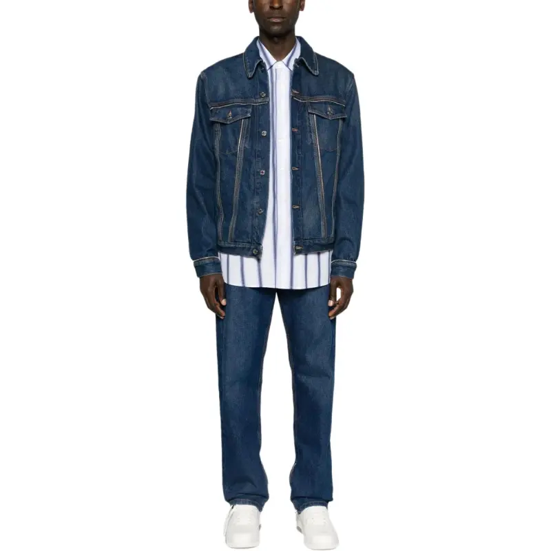 OFF WHITE Buttoned Long Sleeved Denim Jacket-2