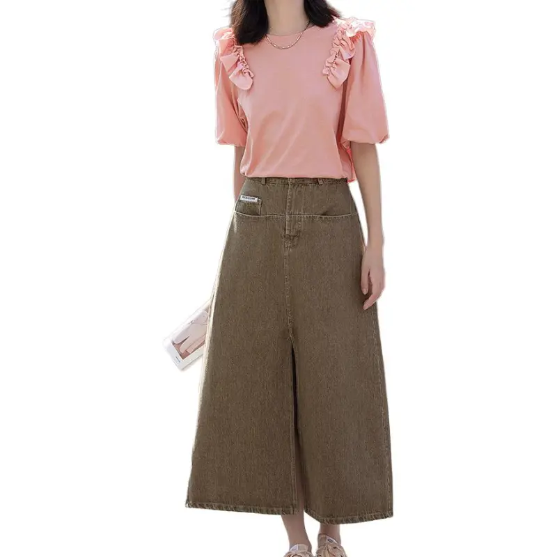 【dme】 T Shirt Women's Flesh Pink Red-3