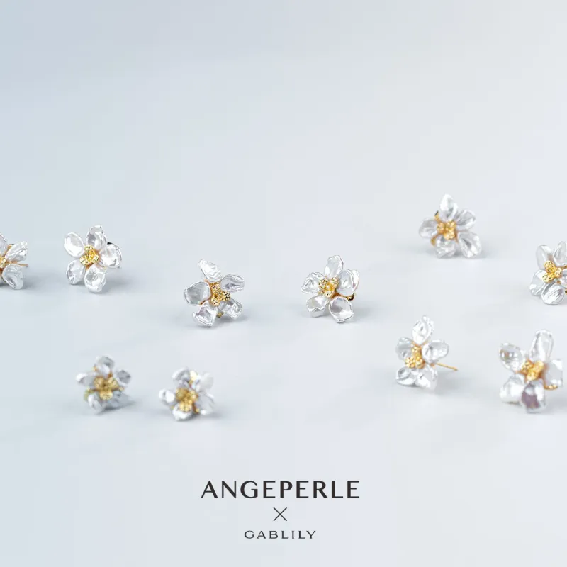ANGEPERLE Pearl Stud Earrings Women's-4