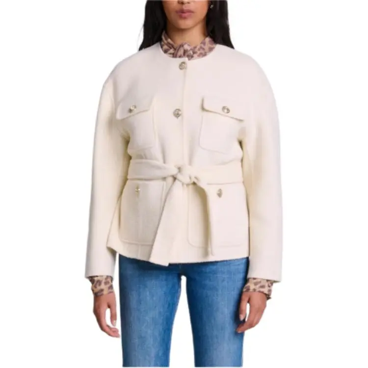 Maje Jackets Coats Women's Light Brown Beige Tint-4
