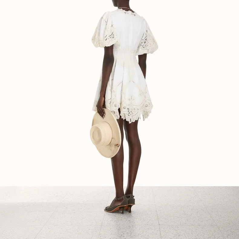 Zimmermann Short-Sleeved Dresses Women's Ivory White-2