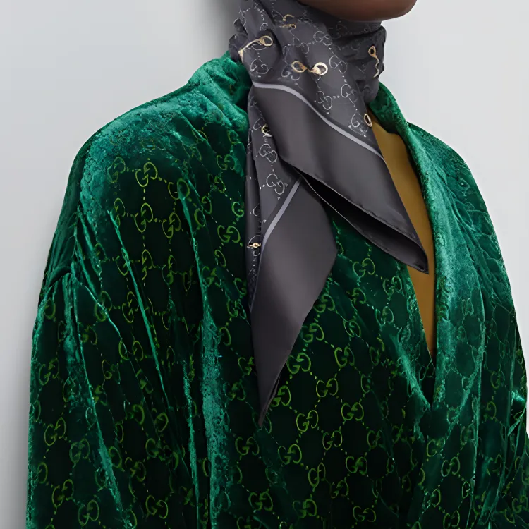 GUCCI Gg Printed Horsebit Scarf-2