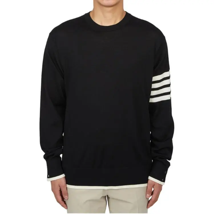 THOM BROWNE 4 Bar Striped Crewneck Jumper-4