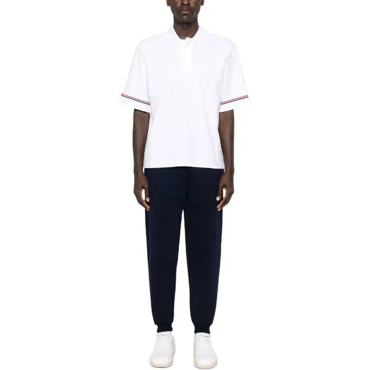THOM BROWNE RWB Striped Short Sleeved Polo Shirt-3