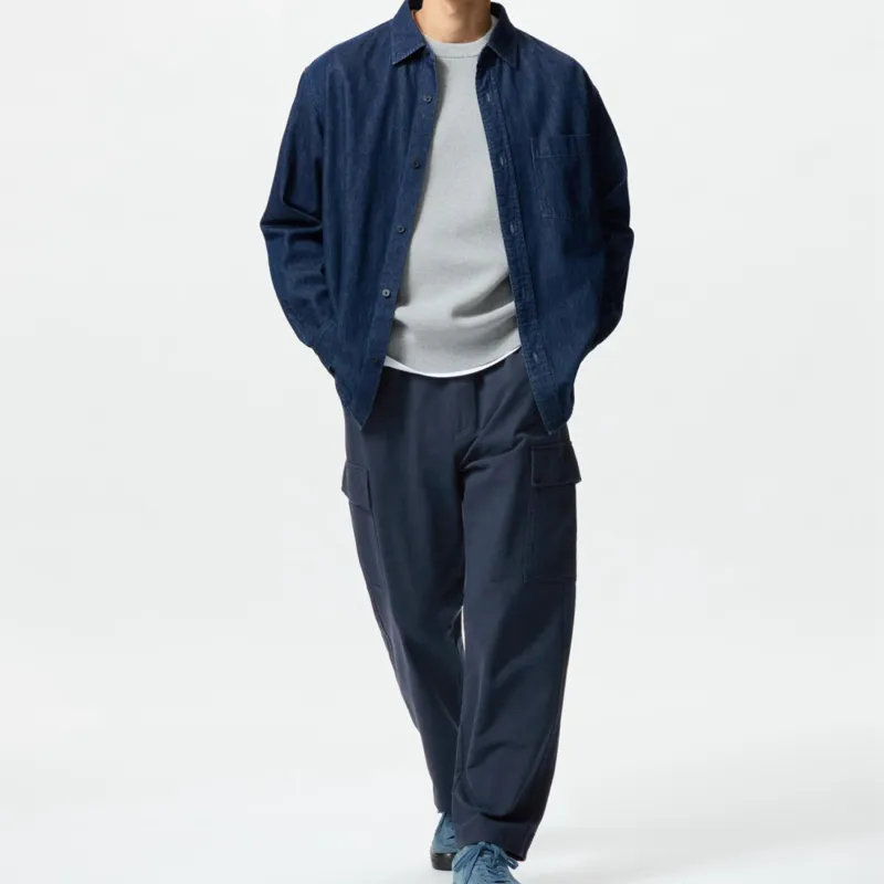 UNIQLO Cargo Pants Unisex Dark Blue-2