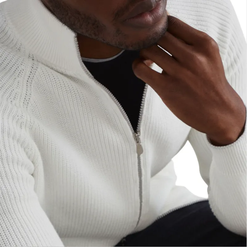 Brunello Cucinelli High Neck Knitted Zip Up Cardigan-4