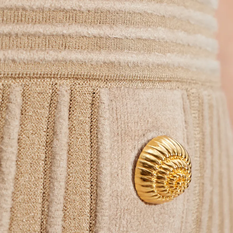 BALMAIN V Neck Flared Mini Dress-4