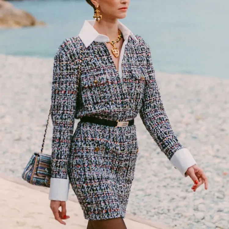 CHANEL Long-Sleeved Dresses Women's Black-1