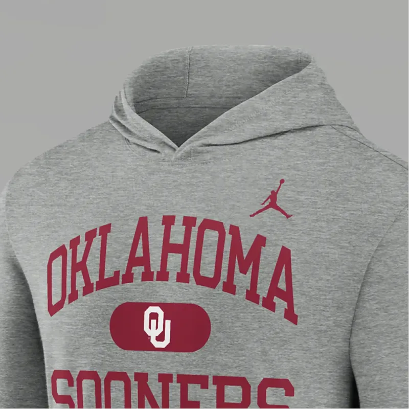Jordan Oklahoma Sooners Blitz Men's Jordan Dri FIT College Long Sleeve Hooded T Shirt-1