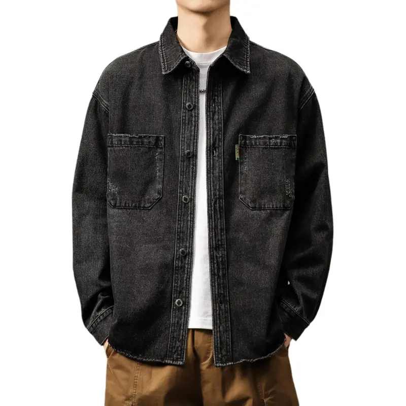 Devanro Denim Jacket Men's Black-4