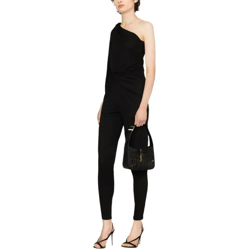 SAINT LAURENT One Shoulder Ruched Jumpsuit-4