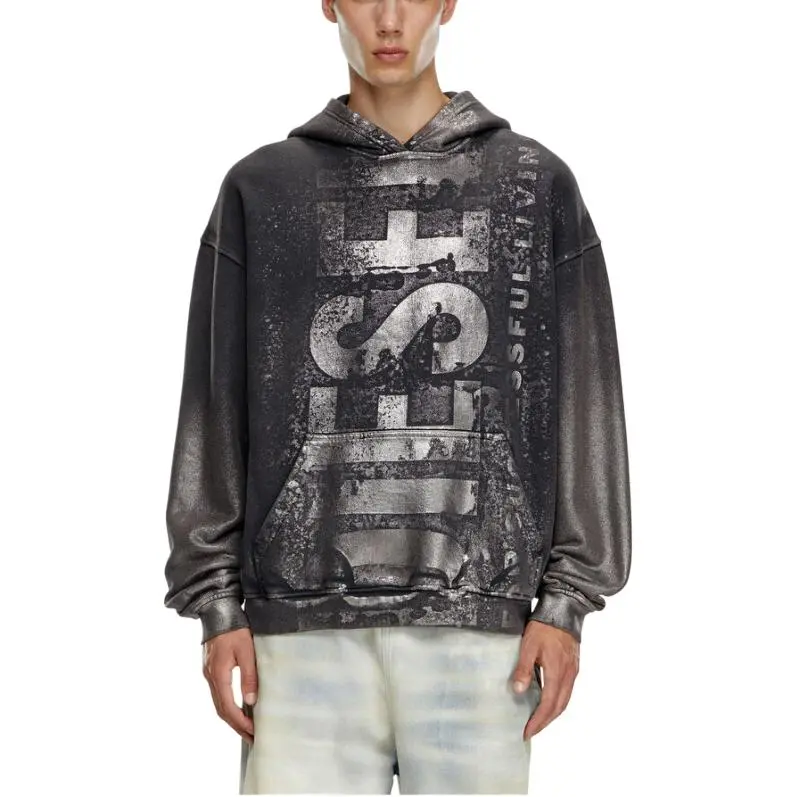DIESEL S Boxt Hood Q6 Logo Printed Hoodie-1