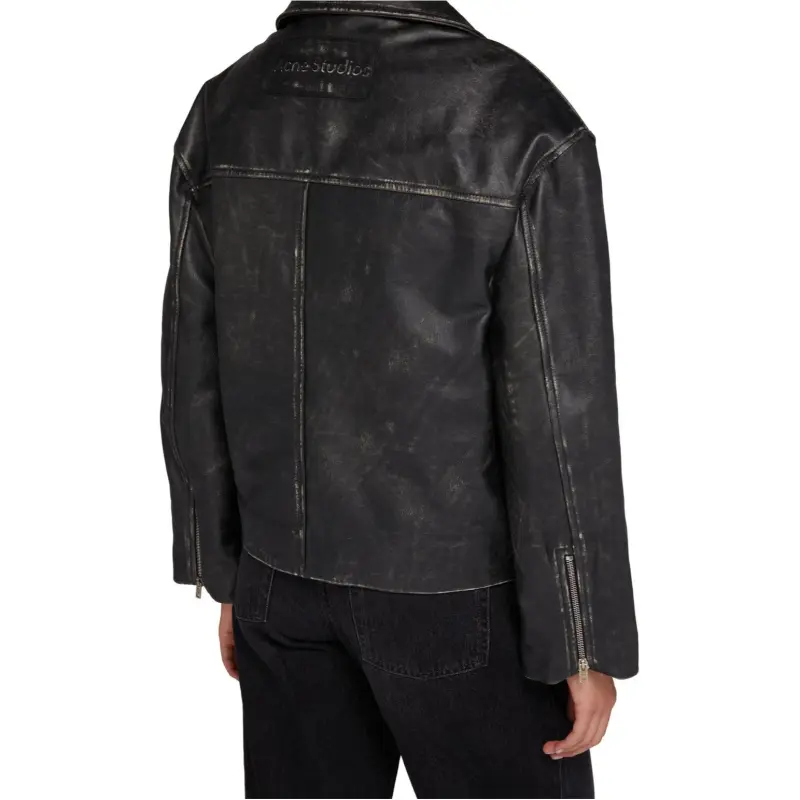 Acne Studios Logo Embossed Lilket Biker Jacket-4