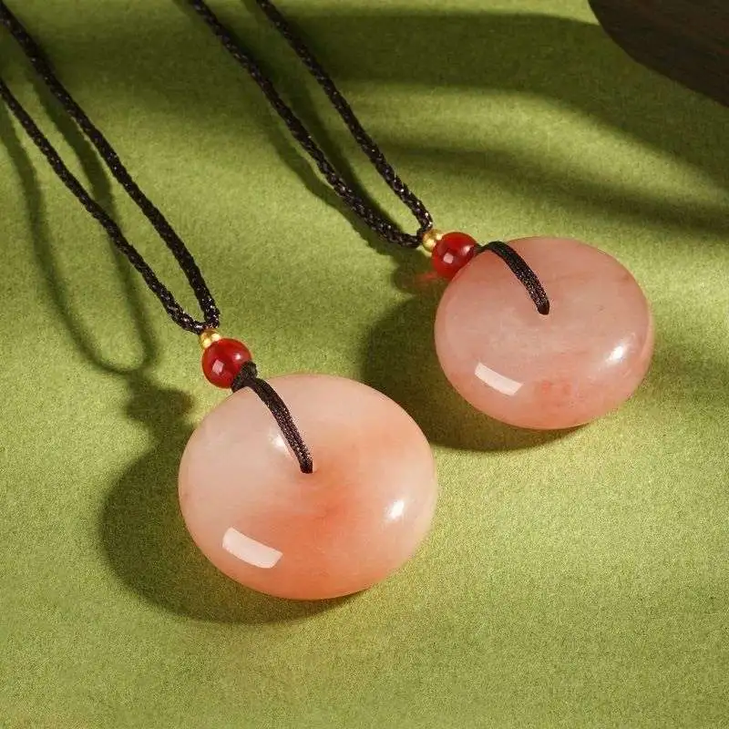 Gifts Golden Silk Jade Necklaces Unisex-4