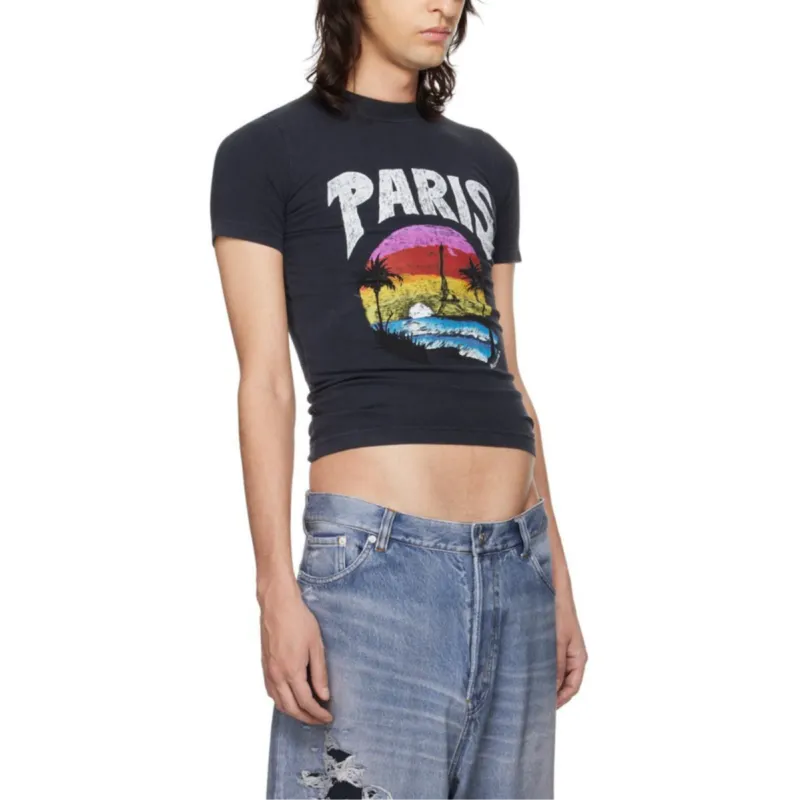 Balenciaga Graphic Printed Crewneck T Shirt-3