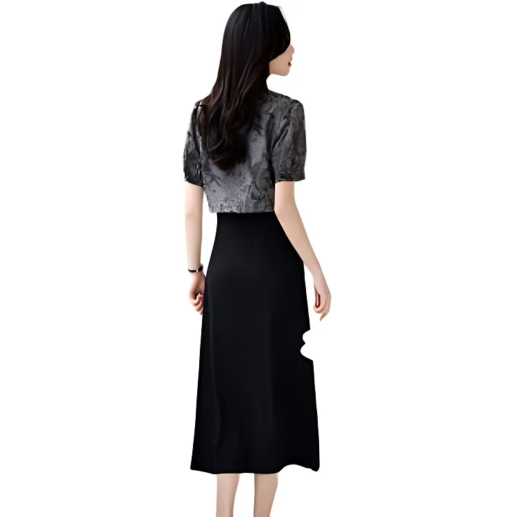 Mo Han Yi Mei Skirt Set Women's Black-0