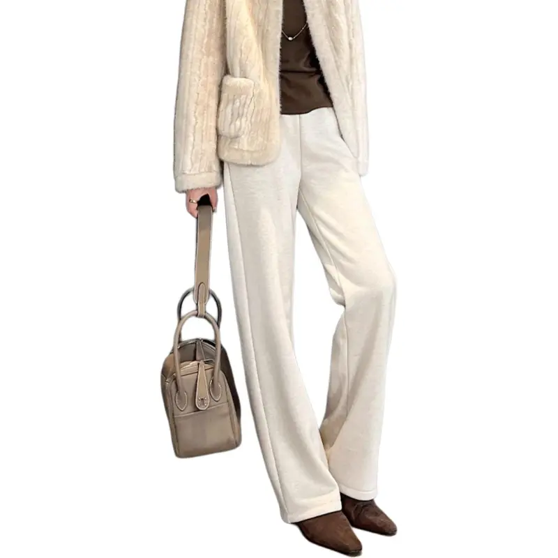 Lulupeach Casual Pants Women's Beige Apricot-2