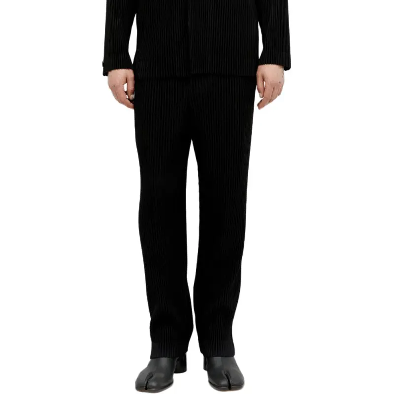Homme Plissé Issey Miyake Basic Mid Rise Tapered Trousers-4