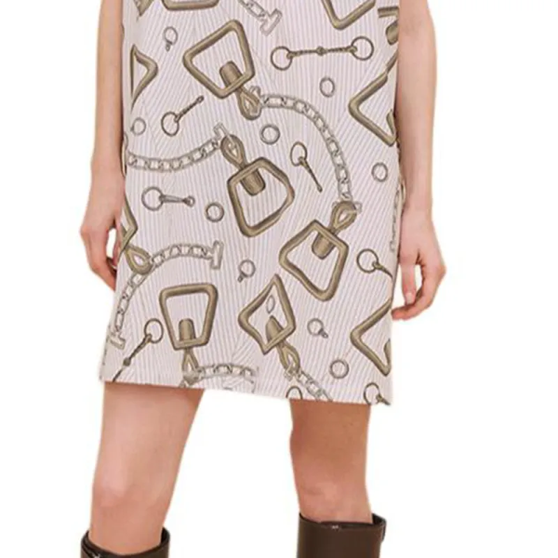 HERMES Short Sleeved Dress Women's Natural White-3