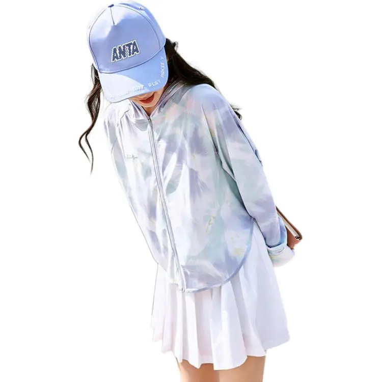 Anta Breathable UV Protection Sun Protection Clothing Women's Fairy Bean Purple/All Over Print-1-3