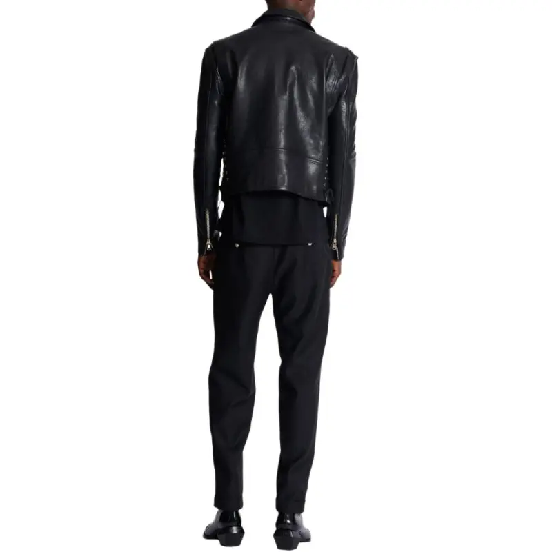 BALMAIN Leather Biker Jacket-4