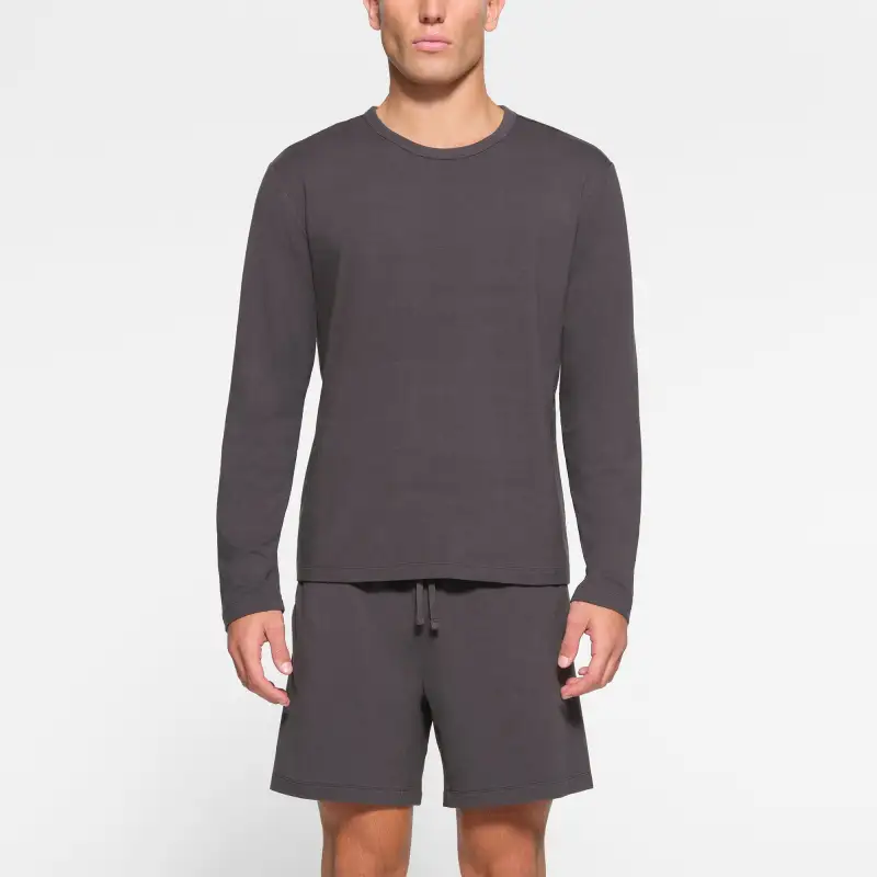 SKIMS JERSEY LOUNGE MENS LONG SLEEVE T-SHIRT T-Shirt Men's ASH/Ash Gray-1