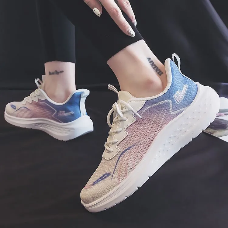 Warrior Breathable And Slip Resistant Low Top Casual Shoes Women's White Pink Blue-5