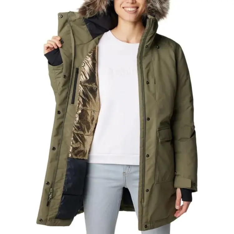 Columbia Parka Coats Women's Olive Green-3