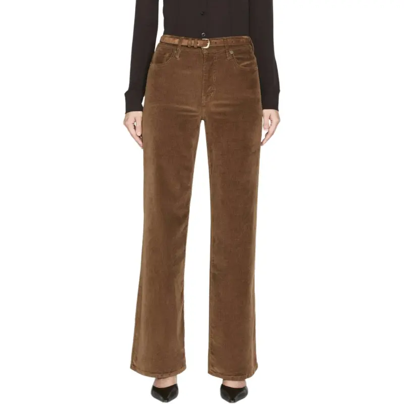 FRAME Le Slim Palazzo Corduroy Toast Pants-2