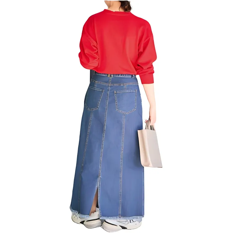 FREAK'S STORE Denim Long Skirt Women's Blue-1