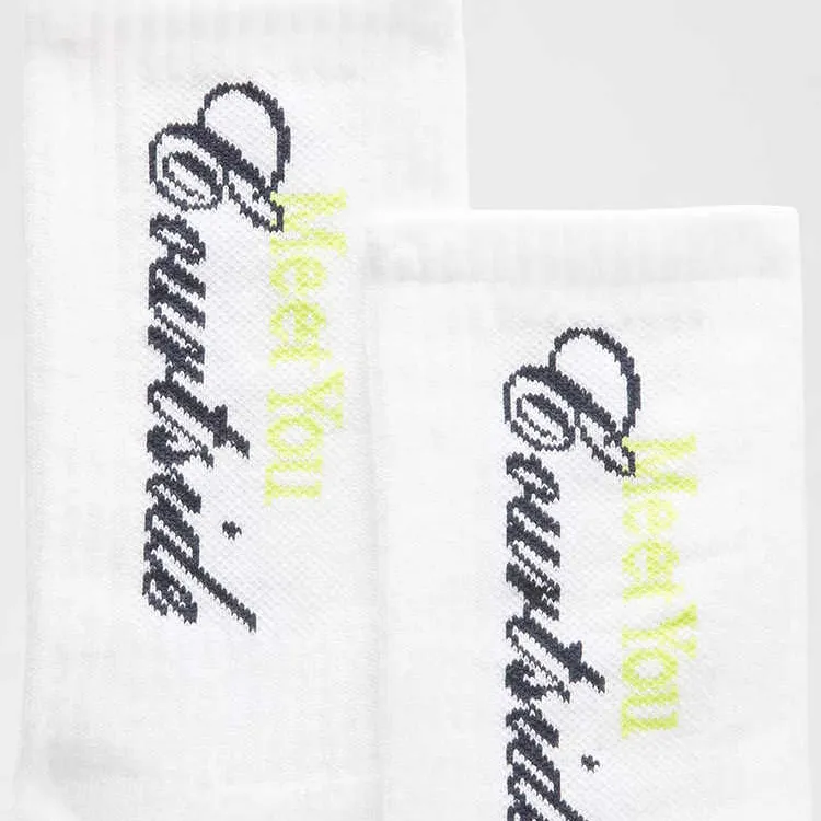 Lululemon Daily Essentials SS25 Mid Calf Socks Unisex 1 Pack White/Green Grape-3