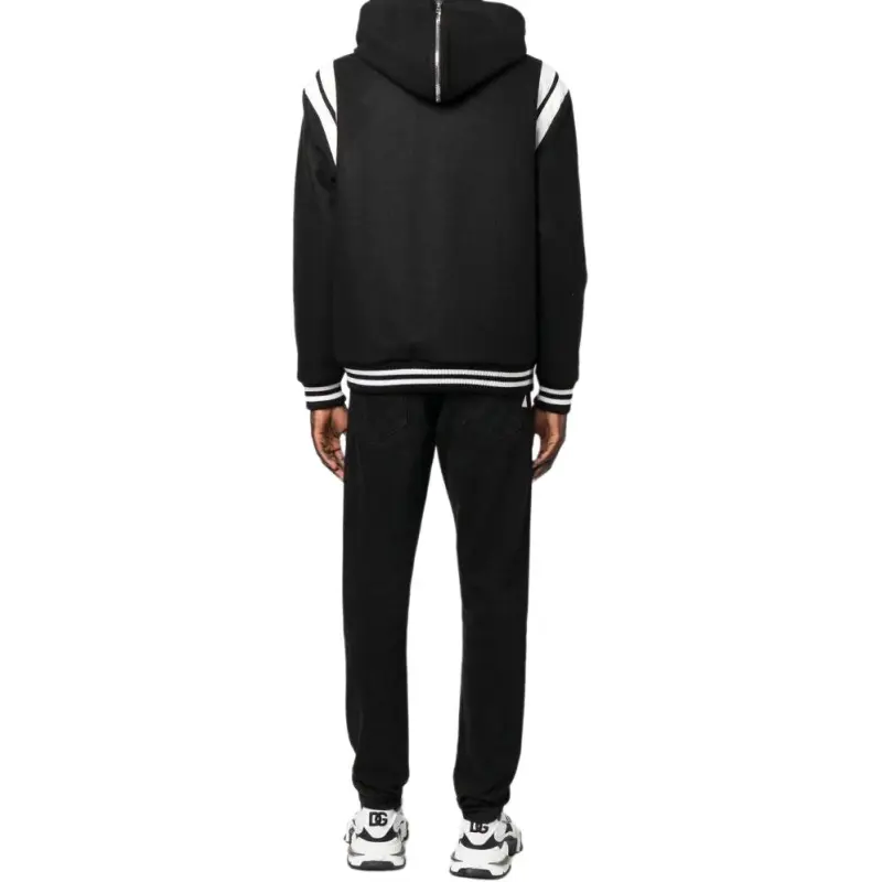 BALMAIN Hooded Wool Varsity Jacket-5