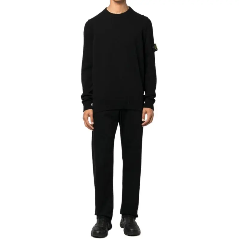 STONE ISLAND Logo Patch Crewneck Knitted Jumper-2