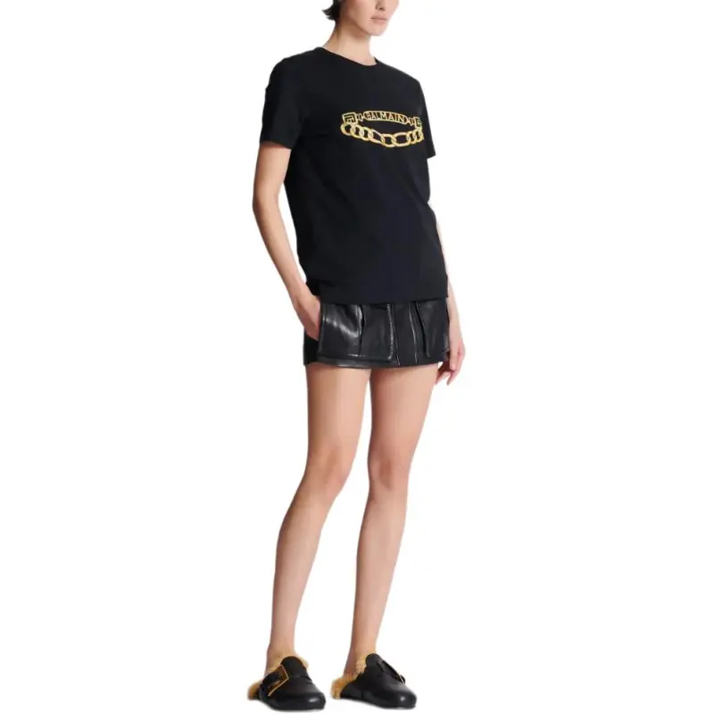 BALMAIN Chain print T shirt-4