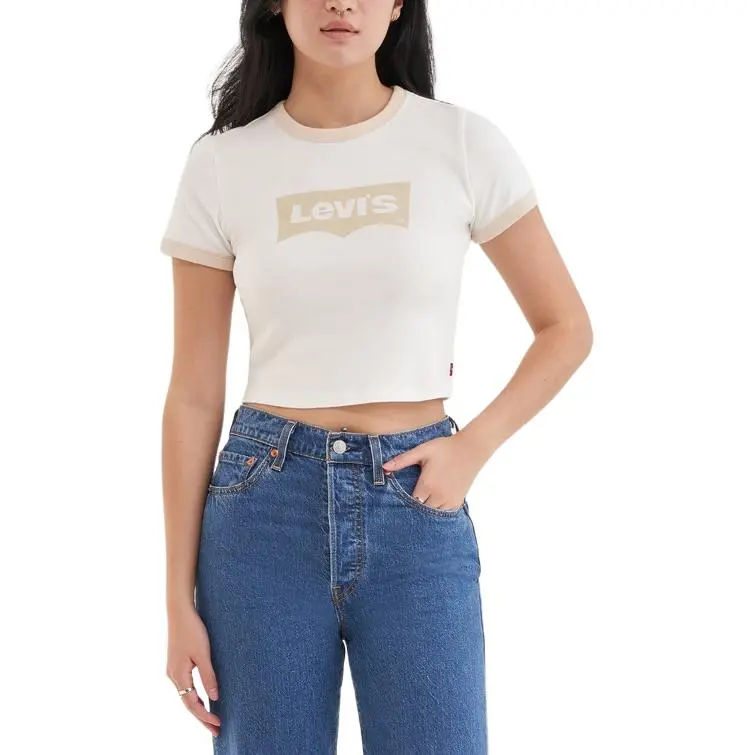 Levis T-Shirts Women's Beige-2