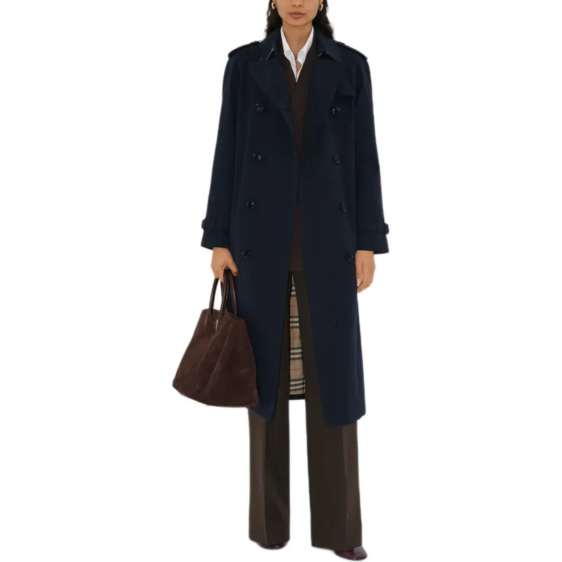 Burberry FW22 Trench Coat Women's Dark Blue-3
