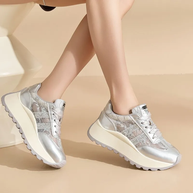 La Chapelle Slip Resistant And Breathable Low Top Chunky Sneakers Women's-8
